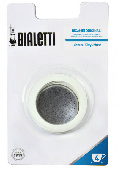 Запчасти для Bialetti, 1 уплотнител1, 1 Фильтр для стальных, 4 порций