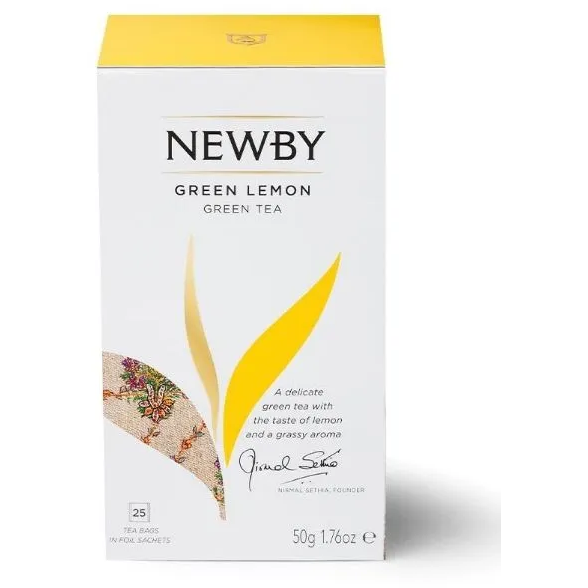 УЦЕНКА Чай Newby Зелёный Лимон, 25 пакетов