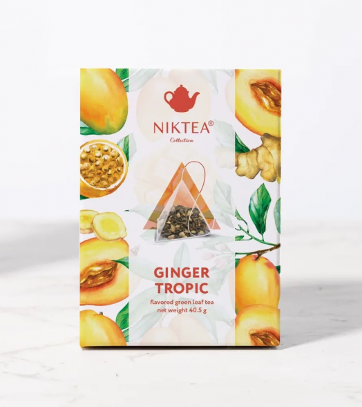Чай Niktea Имбирный Тропик, зелёный, на чашку 15 пакетов