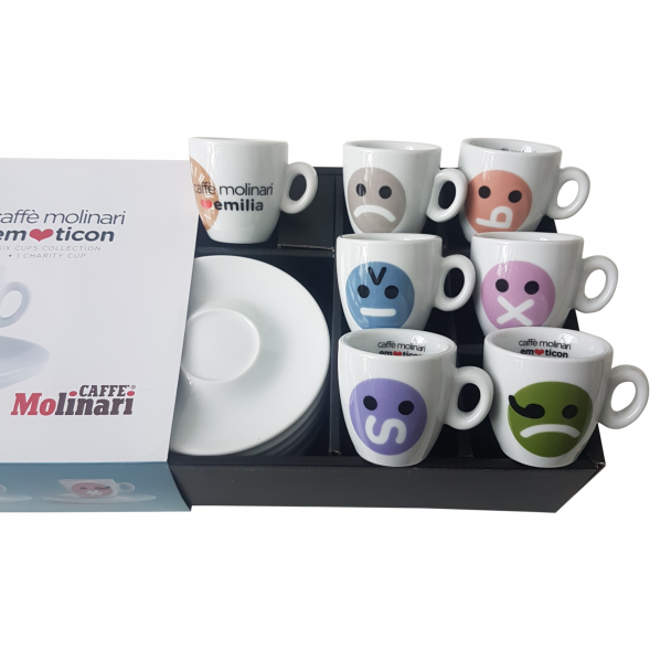 Набор чашек с блюдцем Molinari EMOTICON, 6 пар эспрессо, 70мл