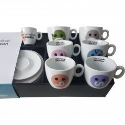 Набор чашек с блюдцем Molinari EMOTICON, 6 пар капучино, 175мл