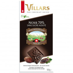 Шоколад Villars Без сахара, горький шоколад, 100г