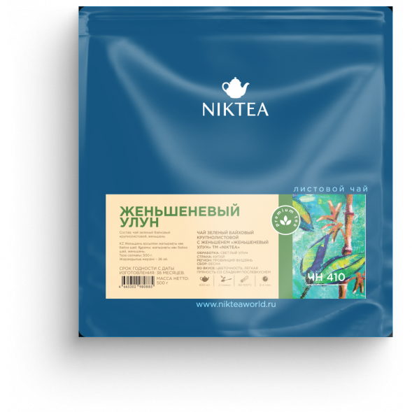 Чай Niktea Женьшеневый Улун, зелёный, 500 гр.