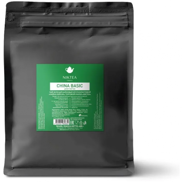 Чай Niktea Чайна, CHINA Basic, зелёный, 600гр