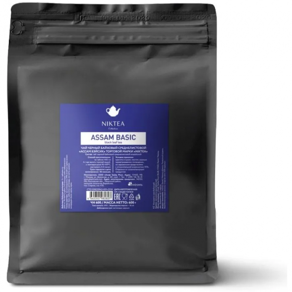 Чай Niktea Ассам, Assam Basic, чёрный, 600гр