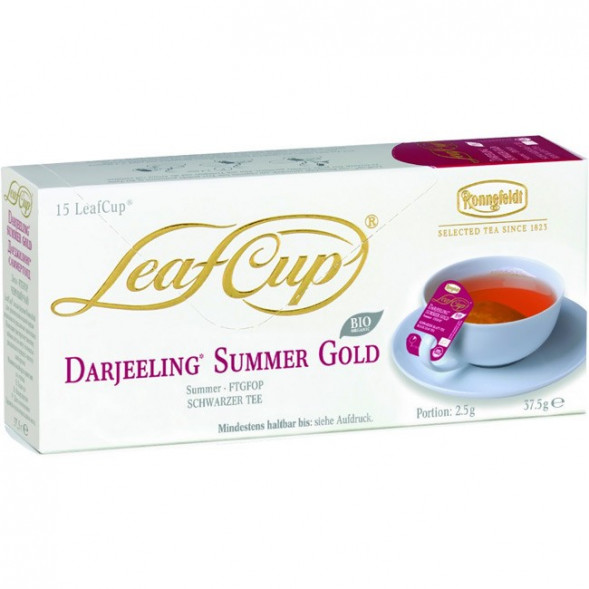 Чай Ronnefeldt Leaf Cup Darjeeling Summer Gold, черный, 15 пакетов