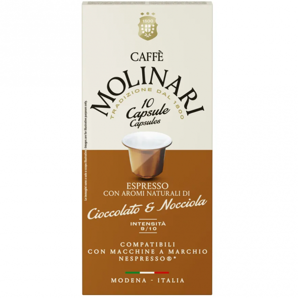 Кофе в капсулах Molinari Cioccolato &amp; Nocciola, 10 шт
