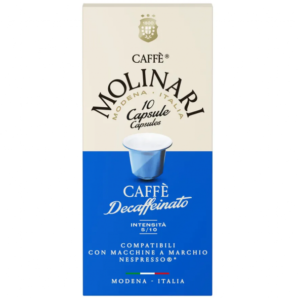 Кофе в капсулах Molinari DECAFFEINATO, 10 шт