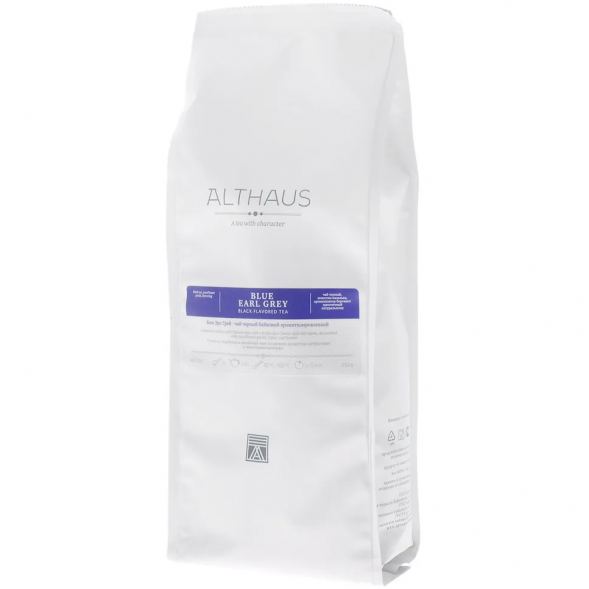 Чай Althaus Blue Earl Grey, черный, листовой, 225 гр. ПАКЕТ