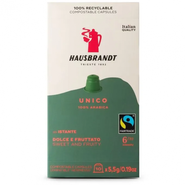 Кофе в капсулах Hausbrandt Unico, формат Nespresso, 10 шт.