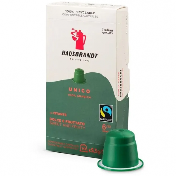 Кофе в капсулах Hausbrandt Unico, формат Nespresso, 10 шт.