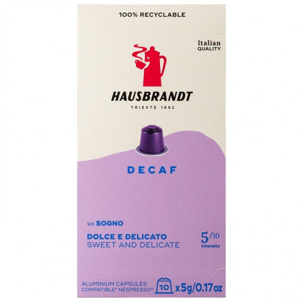 Кофе в капсулах Hausbrandt Без кофеина, формат Nespresso, 10 шт.