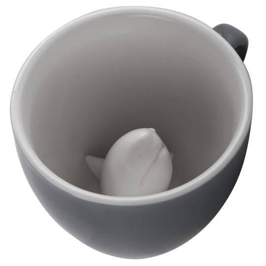 Чашка Creature Cups с акулой, серая, 450мл
