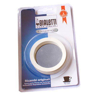 Запчасти для Bialetti, 1 уплотнитель, 1 Фильтр для стальных, 6 порций
