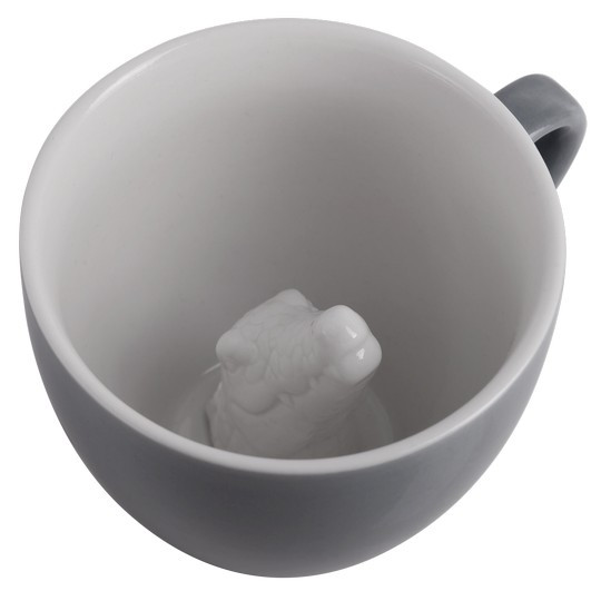 Чашка Creature Cups с крокодилом, серый, 450мл