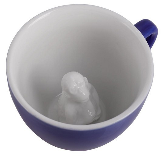 Чашка Creature Cups с обезьяной, синий, 450мл